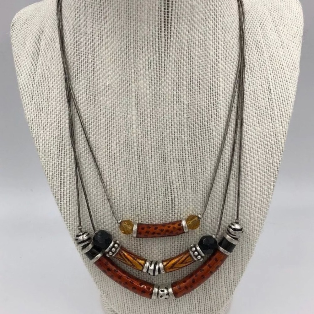 Chico’s vintage silver tone tribal necklace